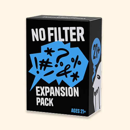 Front and side view of the No Filter expansion pack box