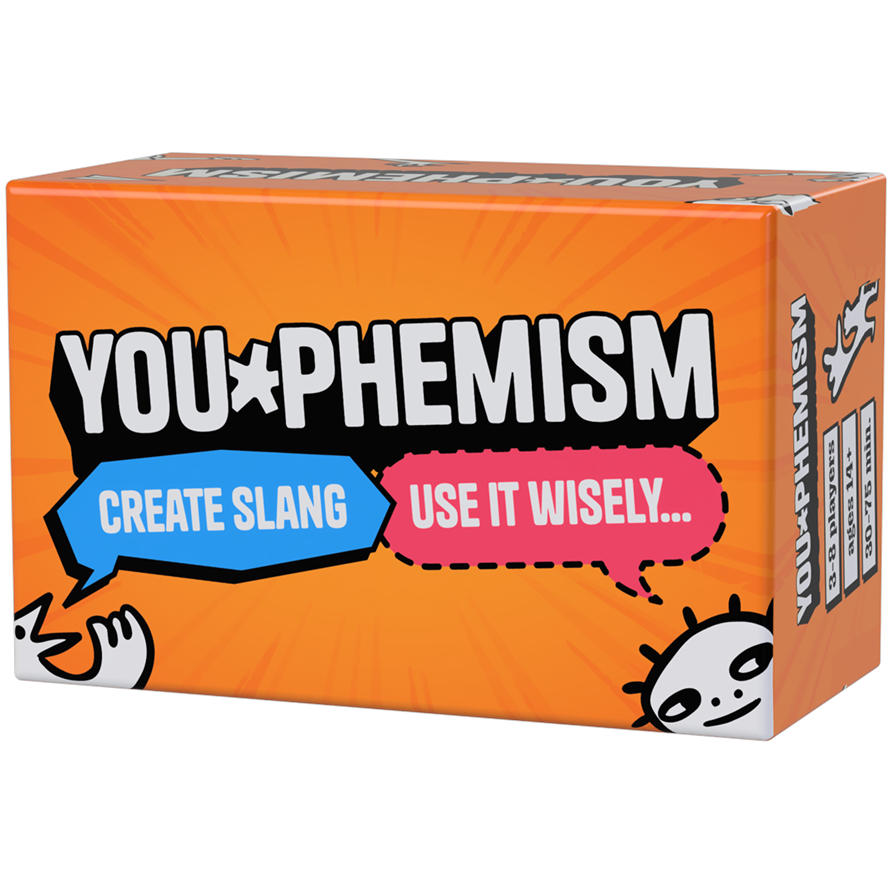 You-phemism game box cutout for collection cards