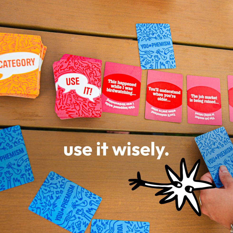 You-phemism category and Use It cards with a use it wisely prompt
